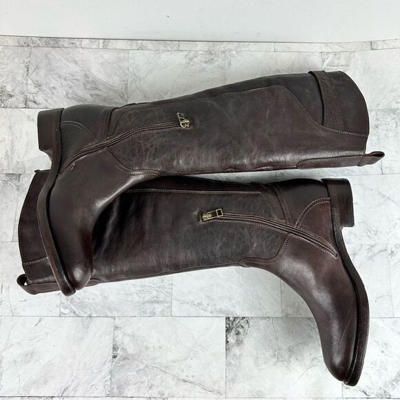 New Area Forte Anthropologie Lather Studded Riding Equestrian Boots sz 38 Italy - Picture 7 of 13